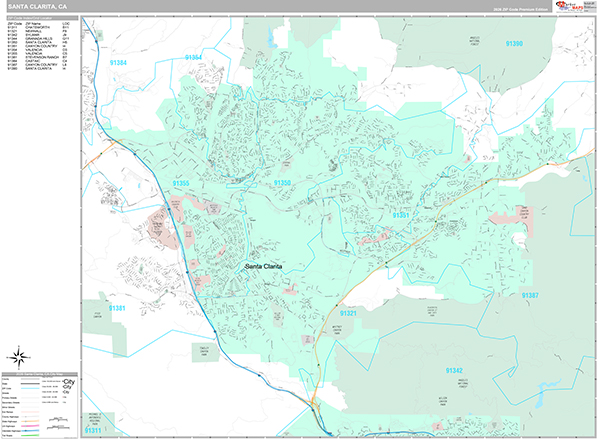Santa Clarita Map Premium Style